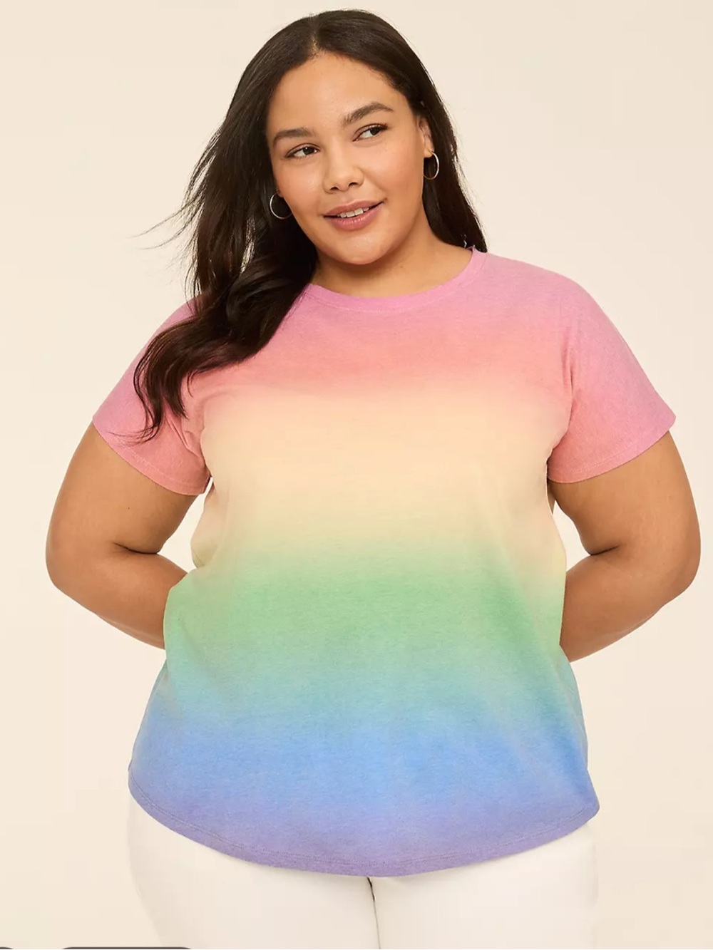 Lane Bryant Rainbow Ombre Tee Size 18/20 | Pastel Gradient Short Sleeve Top